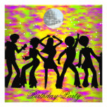 Dance Disco Birthday Party Invitation teal