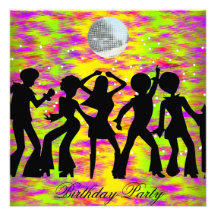 Dance Disco Birthday Party Invitation teal