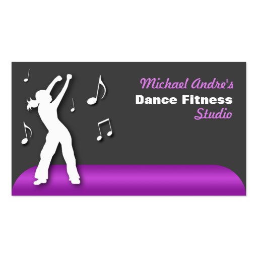 Dance Fitness Purple Business Cards (front side)