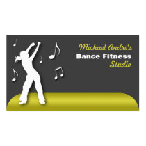 Dance Fitness Yellow Business Cards business cards