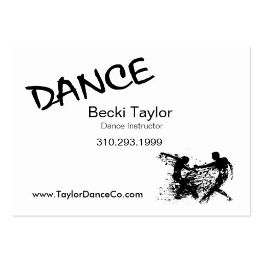 Dance Grunge - Choreographer, Dancer, Instructor Business Cards (back side)