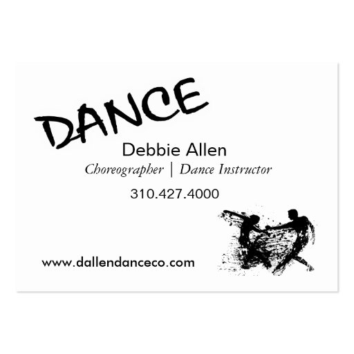 Dance Grunge - Choreographer, Dancer, Instructor Business Card Template (back side)