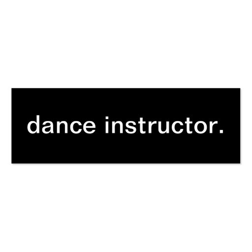 dance instructor Business Card