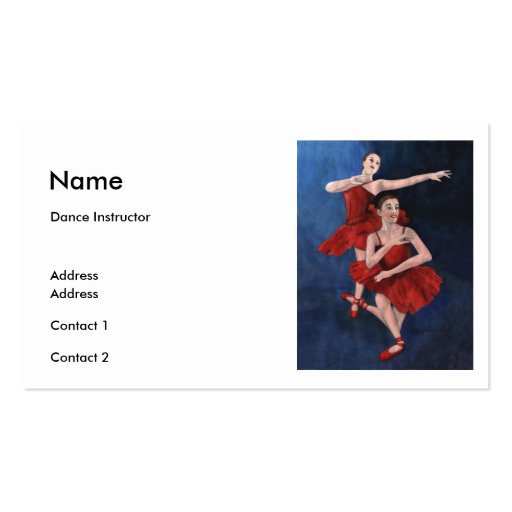Dance Instructor Business Card (front side)