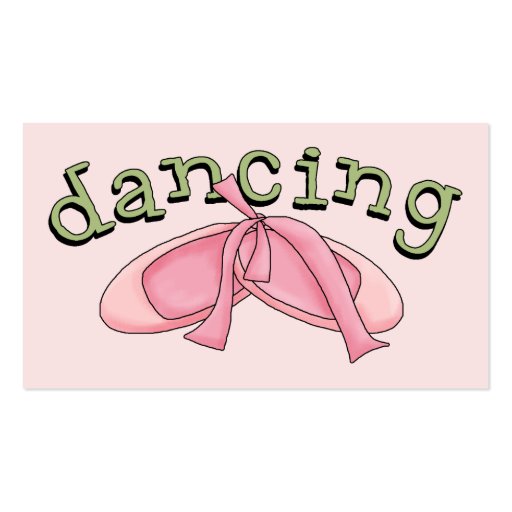 Dance Music Radio Ballet Pink Black Stylish Cute Business Cards (back side)
