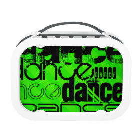 Dance; Neon Green Stripes Yubo Lunchbox