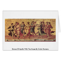 Dance Of Apollo With The Muses By Giulio Romano Greeting Card