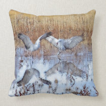 Dance of Sandhill Cranes American MoJo Pillow pillows