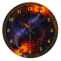Dance of the Eyes – Abstract Indigo & Gold Sight wall clocks