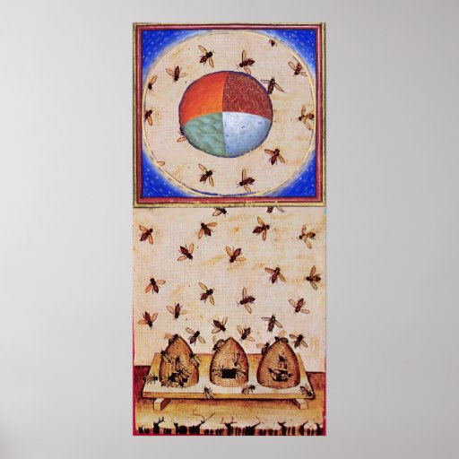 DANCE OF THE HONEY BEES  WITH FOUR ELEMENTS PRINT