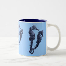 Dance Of The Seahorses (Blue) Coffee Mug