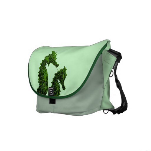 Dance Of The Seahorses (Green) Courier Bags