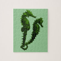 Dance Of The Seahorses (Green) Jigsaw Puzzles