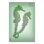 Dance Of The Seahorses (Green) Personalized Stationery