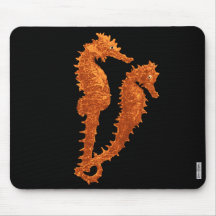 Dance Of The Seahorses (Orange) Mousepad