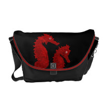 Dance Of The Seahorses (Red) Commuter Bags