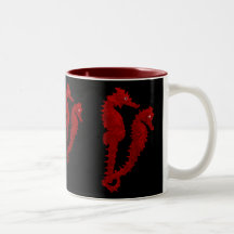 Dance Of The Seahorses (Red) Mug