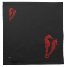 Dance Of The Seahorses (Red) Napkin