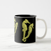 Dance Of The Seahorses (Yellow) Mugs