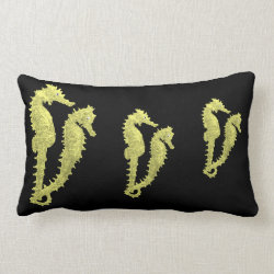 Dance Of The Seahorses (Yellow) Pillow