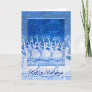 Dance of the Snowflakes Holiday Greeting Card card