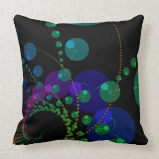 Dance of the Spheres II – Cosmic Violet & Teal throwpillow