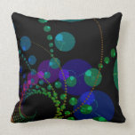 Dance of the Spheres II – Cosmic Violet & Teal Throw Pillow