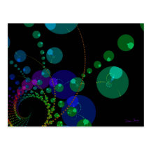 Dance of the Spheres II – Cosmic Violet & Teal Post Cards