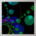 Dance of the Spheres II – Cosmic Violet &amp; Teal Poster
