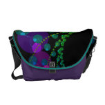Dance of the Spheres II – Cosmic Violet & Teal rickshaw messenger bags