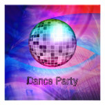 Dance Party Event Pink Blue Abstract Mirrorball Personalized Announcement