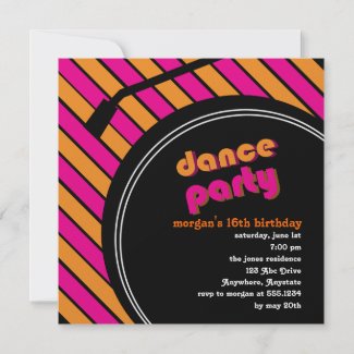 Dance Party Invitation invitation