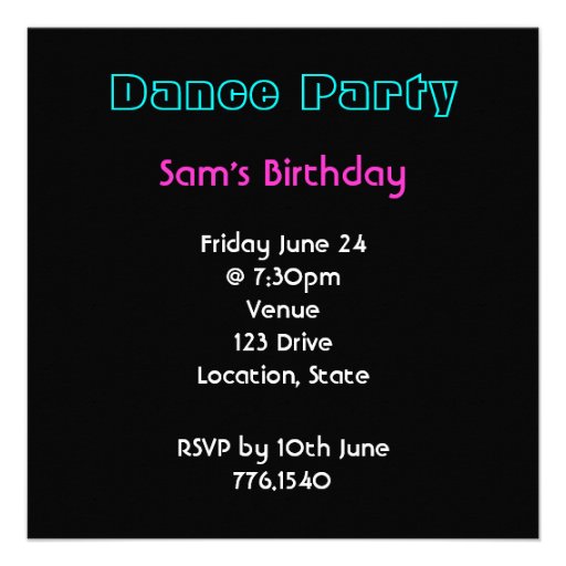 Dance Party Invitation