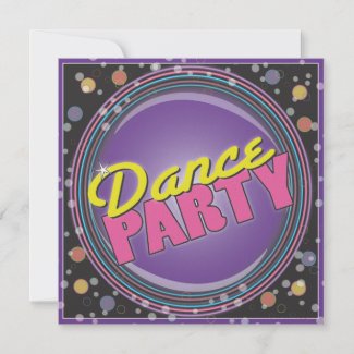 Dance Party! Neon Celebration Invitation invitation