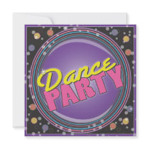 Dance Party! Neon Celebration Invitation