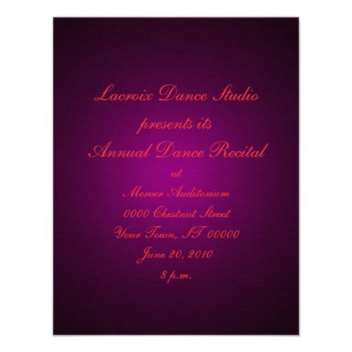 Dance Recital custom invitation