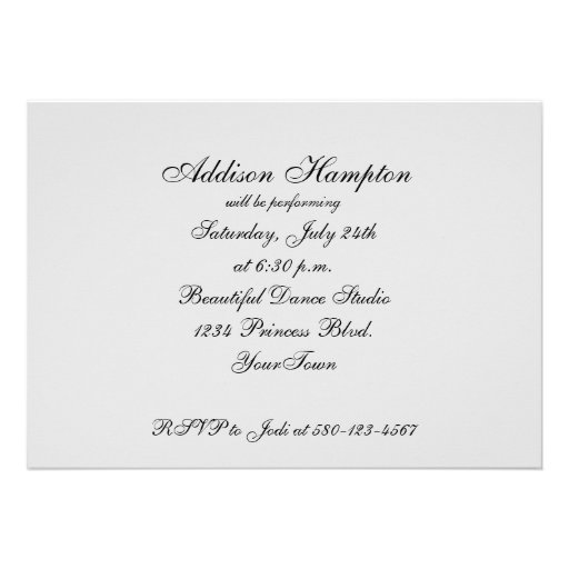 Dance Recital Invitation