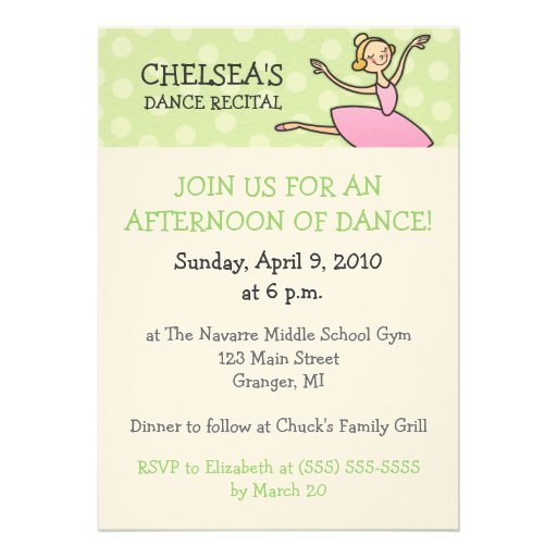 Dance Recital Invitations 5" X 7" Invitation Card | Zazzle