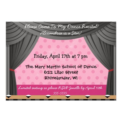 Dance Recital Invitations