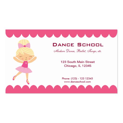 Dance School Business Card (front side)