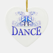 Dance Scrolls Porcelain Heart Ornament ornaments