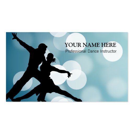 Dance Sport Instructor Business Card Template (front side)