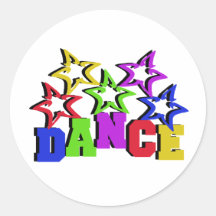 Dance Stars Round Sticker