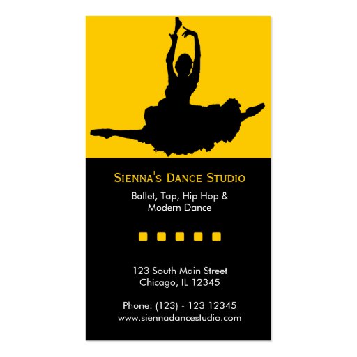 Dance Studio Business Card Template Zazzle