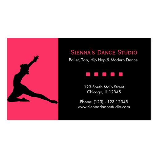 Dance Studio Business Card Templates (front side)