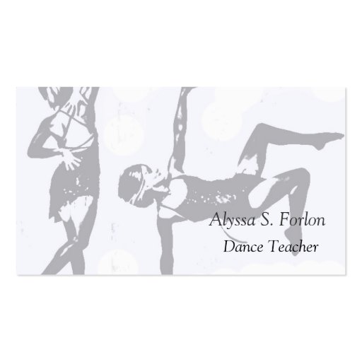 Dance Studio Personalized Business Cards (front side)