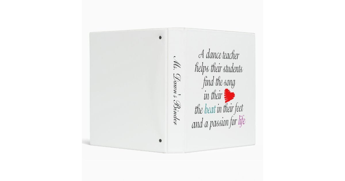 Dance Teacher Binder Zazzle