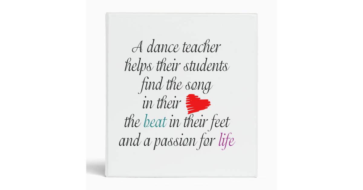 Dance Teacher Binder Zazzle