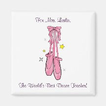 Dance Teacher Magnet with Hanging Ballet Shoes