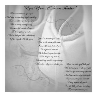 Dance Teacher Poem Poster Print
